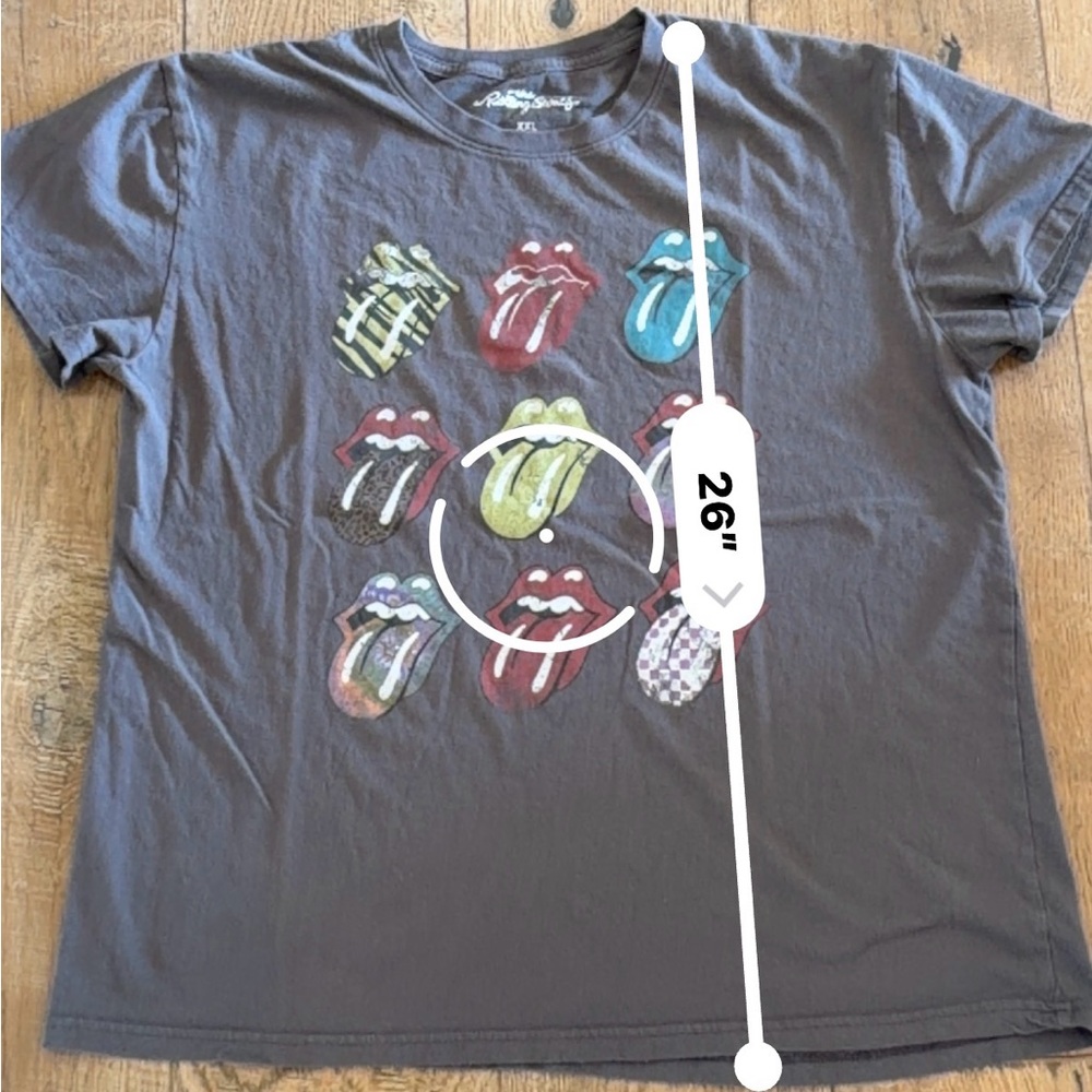 Rolling Stones Graphic Tongue Print T‑Shirt — Multicolor vintage band t-shirt - Picture 2 of 4